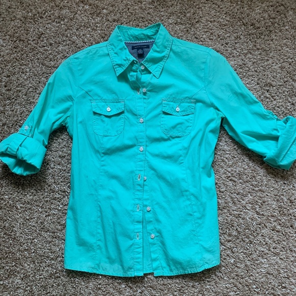 Tommy Hilfiger Tops - TOMMY HILFIGER Turquoise Button Down Shirt
sz S/P